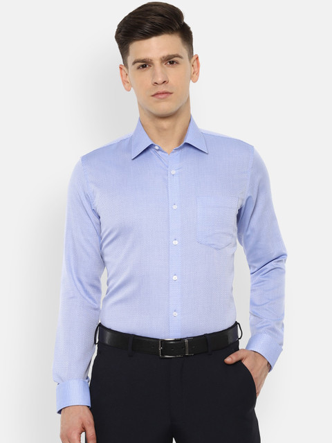 

Van Heusen Men Blue Slim Fit Textured Formal Shirt
