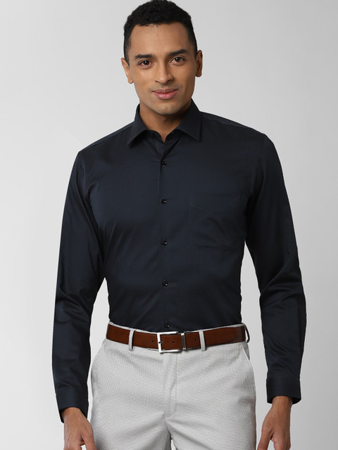 

Peter England Men Navy Blue Regular Fit Solid Formal Shirt