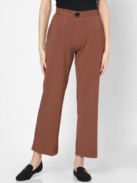 

Smarty Pants Women Brown Flared Solid Parallel Trousers