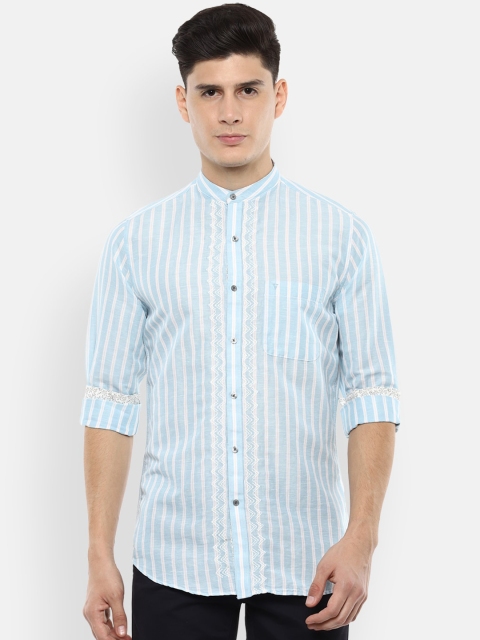 

Van Heusen Sport Men Blue Slim Fit Striped Casual Shirt
