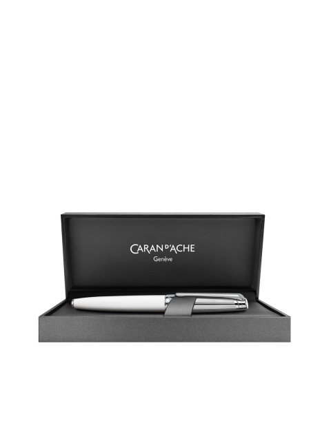 

Caran D Ache Silver-Plated White Leman Bicolor Rhodium Coated Roller Ball Pen