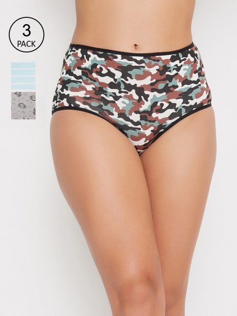 

Clovia Women Pack Of 3 Assorted Hipster Briefs COMPN1053S