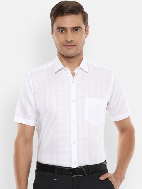 

Van Heusen Men White Regular Fit Checked Formal Shirt