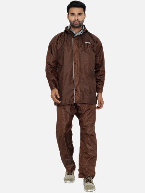 

THE CLOWNFISH Men Brown Solid Reversible Hooded Rain Suit