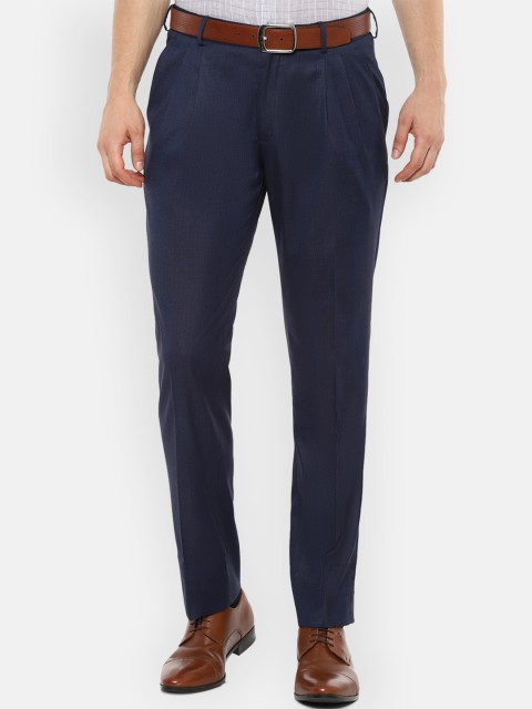 

Louis Philippe Men Navy Blue Regular Fit Solid Formal Trousers