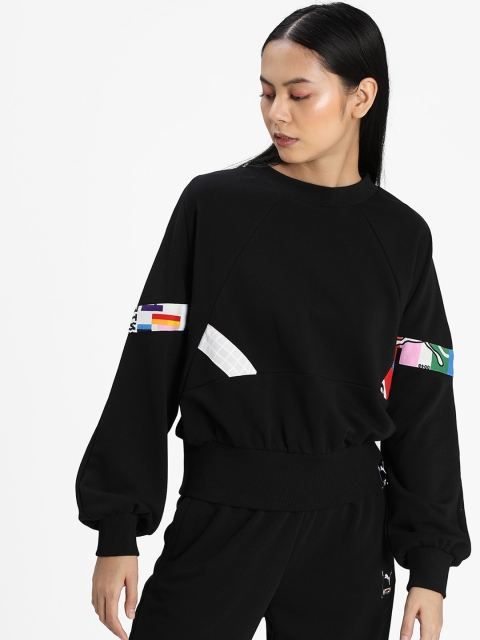

Puma Women Black Solid PI Crew Neck Sweatshirt
