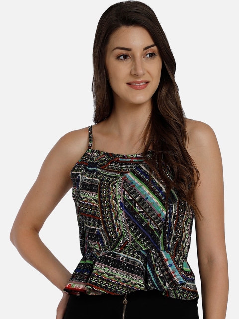 

Yaadleen Black Printed Crepe Regular Top