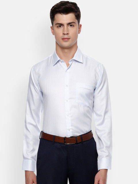 

Van Heusen Men White Slim Fit Striped Formal Shirt
