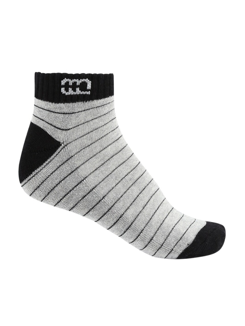

Ajile by Pantaloons Men Grey & Black Striped Ankle-Length Socks