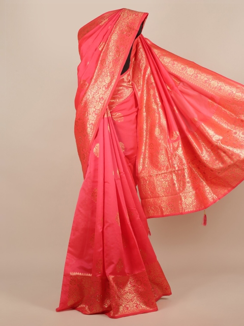 

Pothys Pink Woven Design Jute Silk Saree
