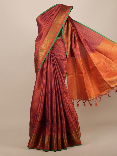 

Pothys Violet Woven Design Jute Silk Saree
