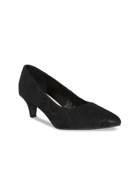 

Forever Glam by Pantaloons Women Black Woven Design Pumps