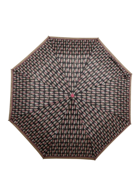 

LOOM LEGACY Black & Brown Printed 3-Fold Umbrella