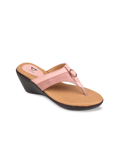 

TRASE Women Pink Animal Textured Colourblocked Rubie Heels