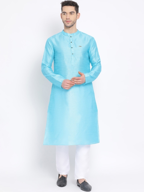

DEVOILER Men Blue Kurta