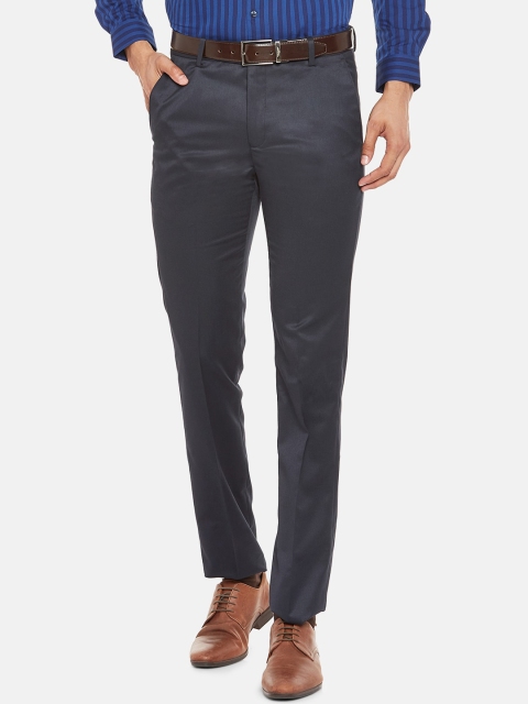

RICHARD PARKER by Pantaloons Men Charcoal Grey Slim Fit Solid Formal Trousers