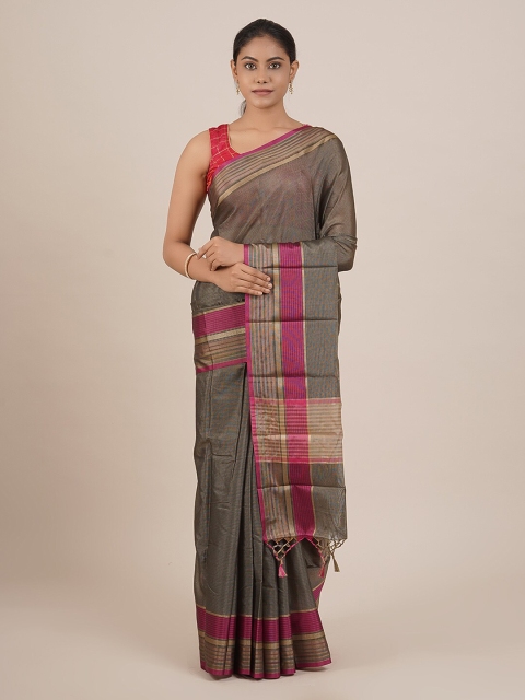 

Pothys Grey Striped Art Silk Saree