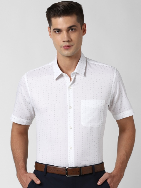 

Peter England Men White Slim Fit Printed Formal Shirt