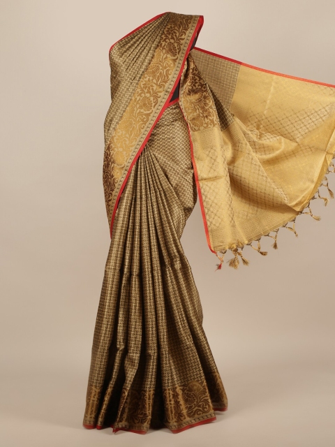 

Pothys Tan Brown Woven Design Jute Silk Saree