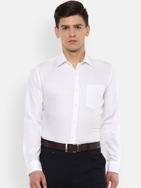 

Van Heusen Men White Slim Fit Self Checked Formal Shirt