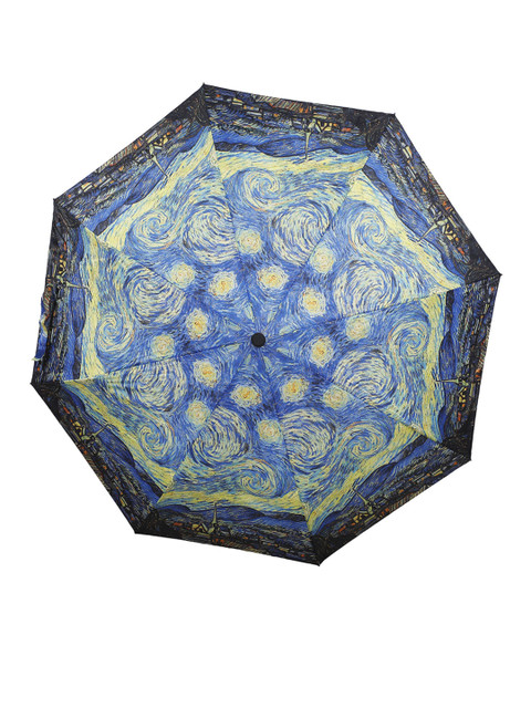 

LOOM LEGACY Blue & Yellow Printed 3-Fold Umbrella, Green