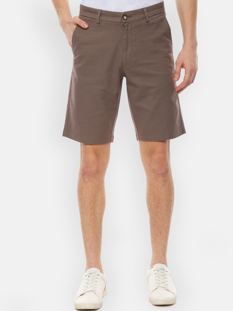 

V Dot Men Brown Self Design Regular Fit Regular Shorts