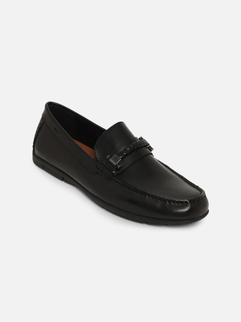 

ALDO Men Black Leather Horsebit Loafers