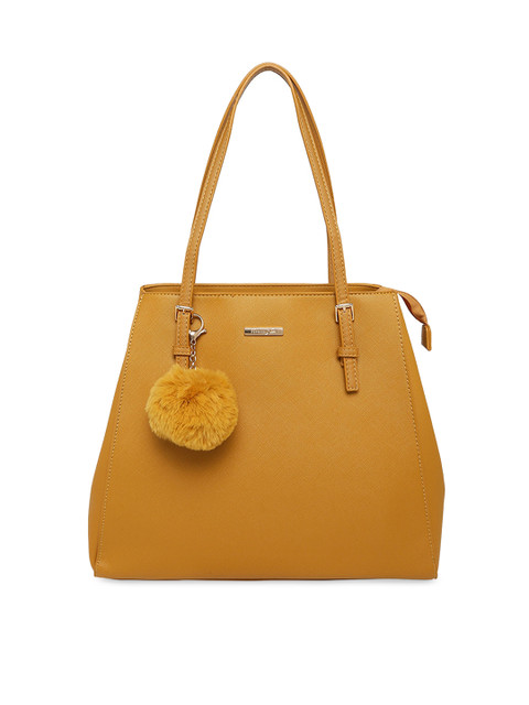 

Forever Glam by Pantaloons Mustard Yellow Solid Shoulder Bag