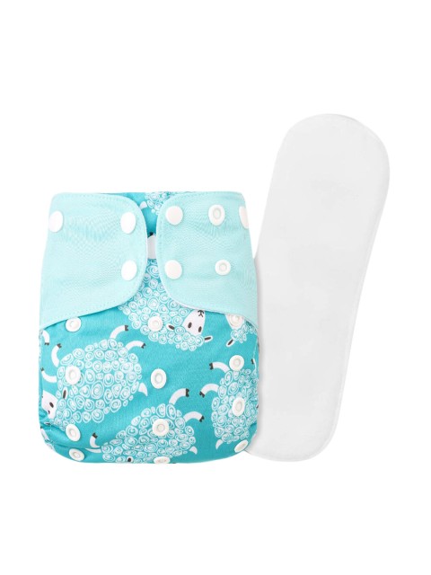 

GUCHIGU Infant Kids Blue & White Printed Waterproof Baby Cloth Washable Diapers