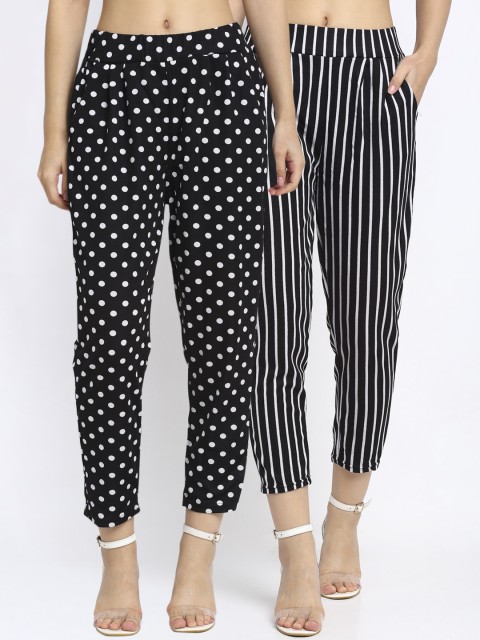 

NEUDIS Women Pack of 2 Cropped Trousers, Black