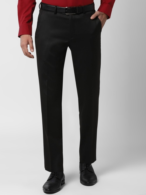 

Peter England Men Black Slim Fit Solid Formal Trousers