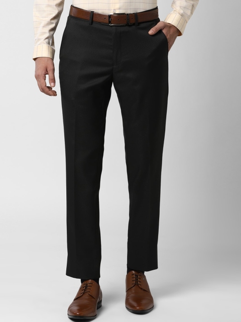

Peter England Men Black Slim Fit Solid Formal Trousers