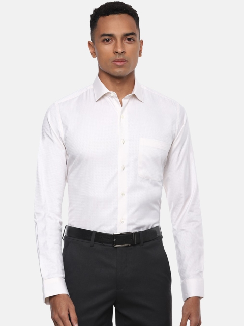 

Van Heusen Men White Slim Fit Self Checked Formal Shirt