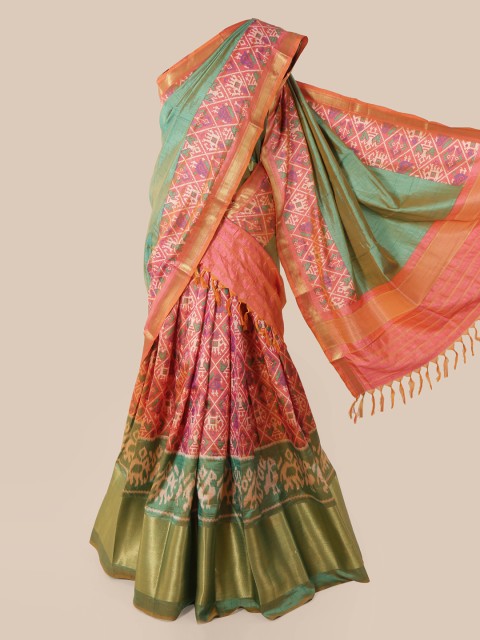 

Pothys Multicoloured Art Silk Printed Pochampally Traditional Saree, Multi