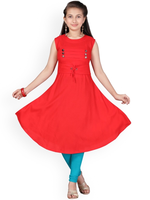 

Aarika Aarika Girls Red Solid Kurti