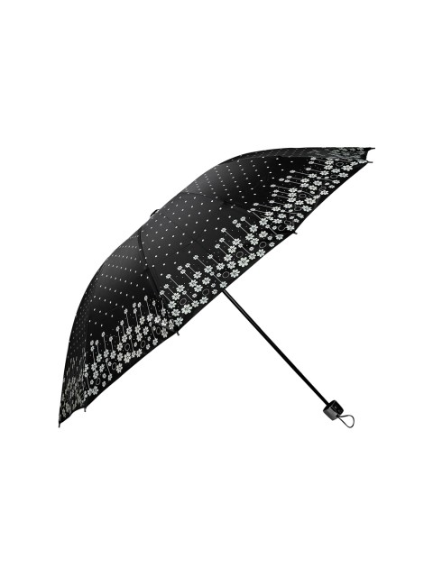 

LOOM LEGACY Black & White Floral Printed 3-Fold Umbrella