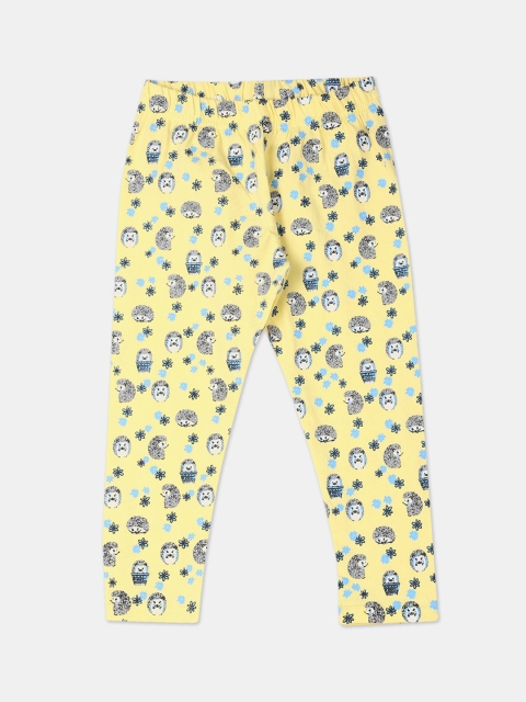 

Donuts Infant Girls Yellow & Grey Printed Leggings