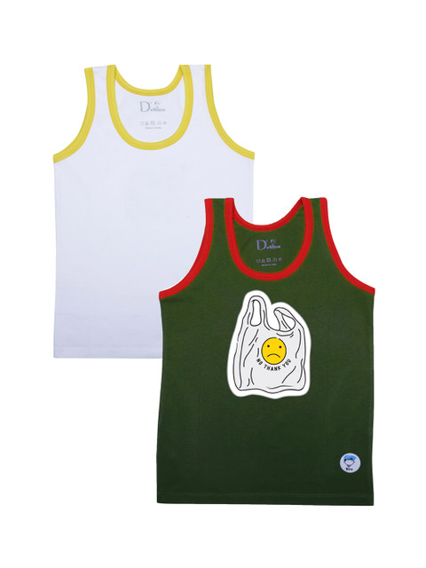 

DChica Boys Pack Of 2 Assorted Cotton Innerwear Vests DCVSMR6565