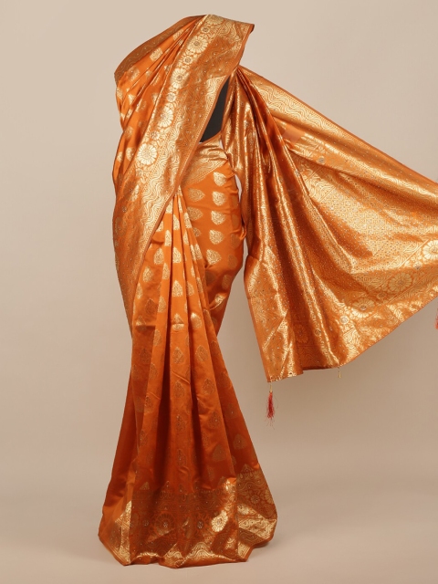 

Pothys Mustard Woven Design Jute Silk Saree