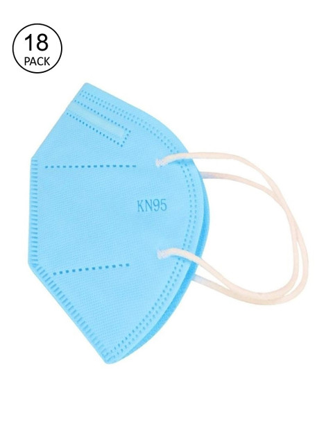 

OOMPH Unisex Blue Pack Of 18 5-Ply Reusable Anti-Pollution KN95 Face Masks