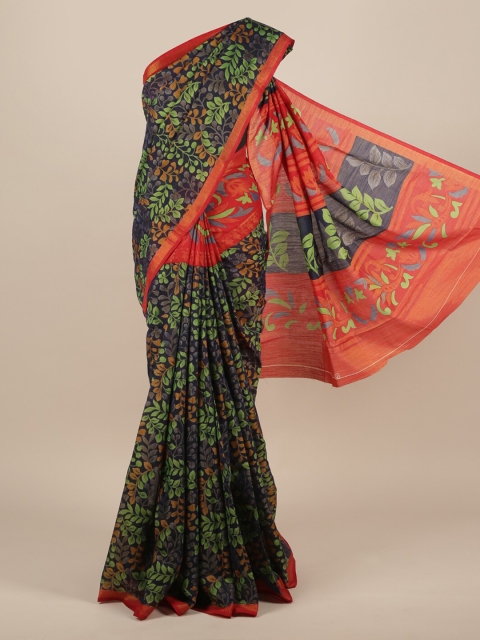 

Pothys Navy Blue Printed Saree