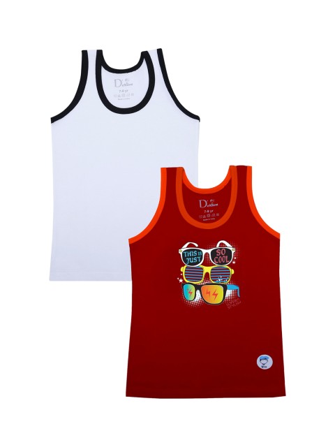 

DChica Boys Pack Of 2 Assorted Basic Cotton Innerwear Vests DCVSAP6744
