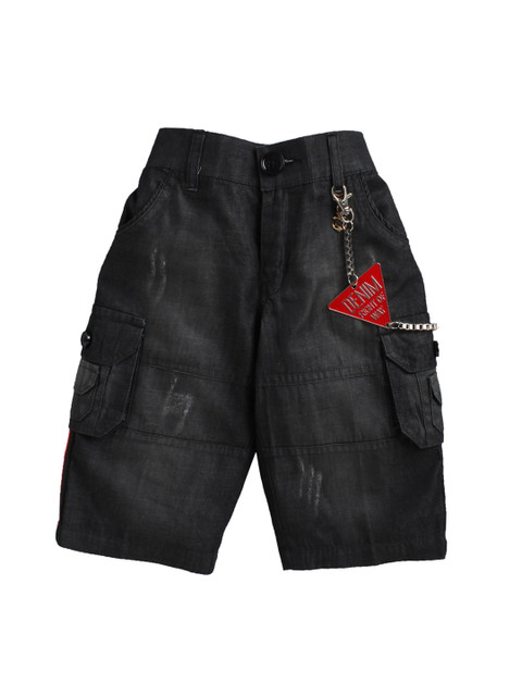 

Noddy Boys Black Solid Regular Fit Cargo Shorts