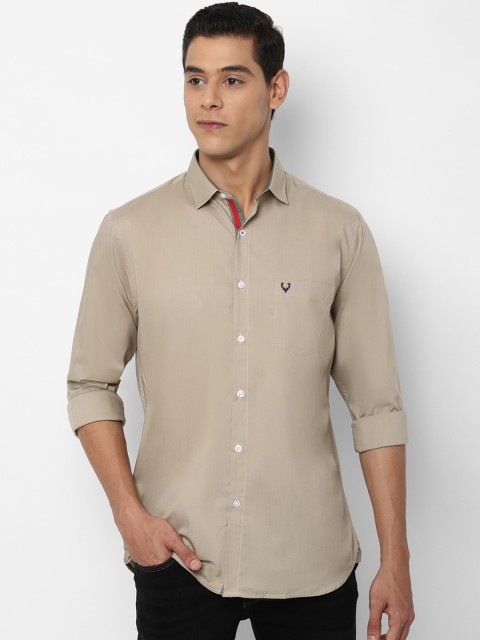 

Allen Solly Men Beige Slim Fit Solid Casual Shirt