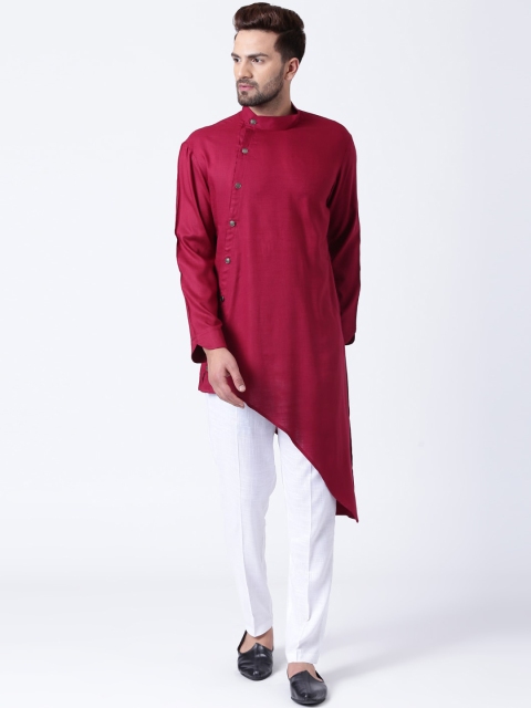 

I Know Men Maroon Thread Work Kurta