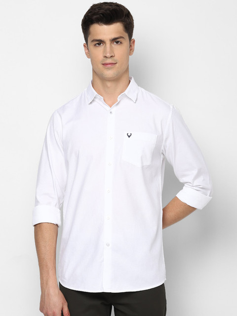 

Allen Solly Men White Pure Cotton Slim Fit Solid Casual Shirt