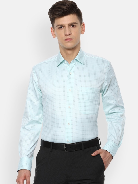 

Luxure by Louis Philippe Men Blue Regular Fit Checked Formal Shirt