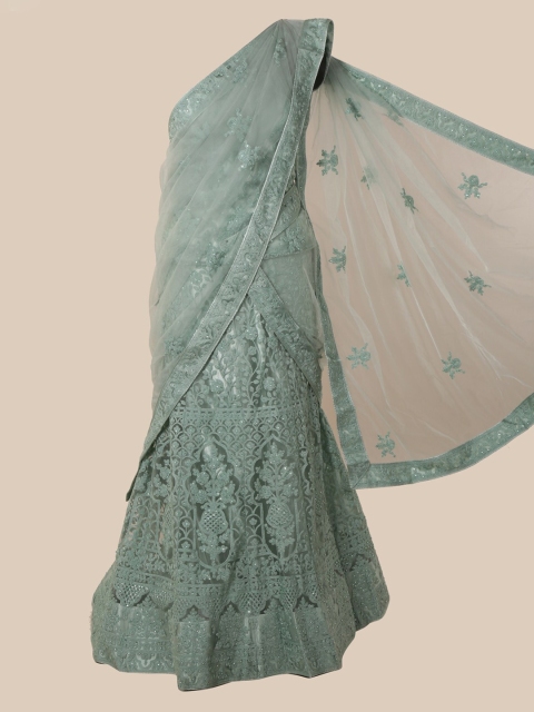 

Pothys Green Embroidered Net Saree