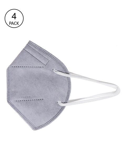 

OOMPH Unisex Pack Of 4 5-Ply Reusable Anti-Pollution KN95 Face Masks, Grey