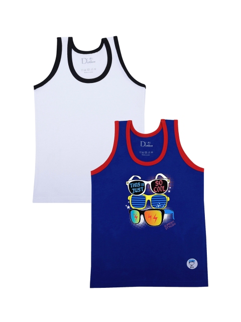 

DChica Boys Pack Of 2 Assorted Cotton Basic Innerwear Vests DCVSAP6743/9-10-Blue